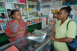 Affordable mosquito nets are sold in drug stores of Tanzania