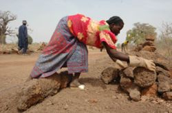 Road construction in Burkina Faso