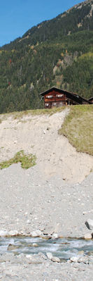 Strong erosion threatens peoples homes (Klosters)