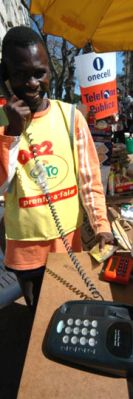 Public phones in the streets of Maputo, Mozambique. Communication is a basic need everywhere 